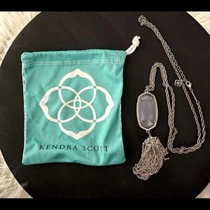 Kendra Scott lavender gray long tassel silver pendant necklace